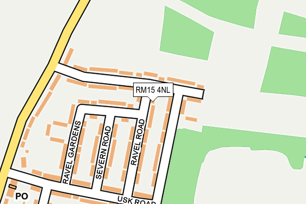 RM15 4NL map - OS OpenMap – Local (Ordnance Survey)