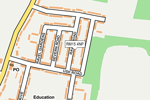RM15 4NP map - OS OpenMap – Local (Ordnance Survey)