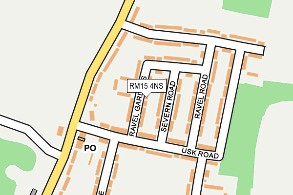 RM15 4NS map - OS OpenMap – Local (Ordnance Survey)