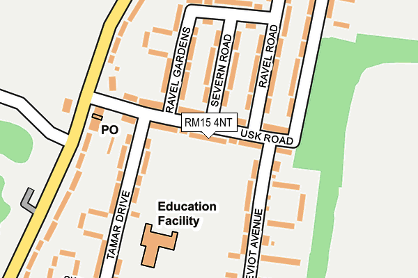 RM15 4NT map - OS OpenMap – Local (Ordnance Survey)