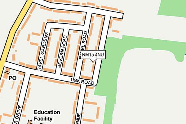 RM15 4NU map - OS OpenMap – Local (Ordnance Survey)