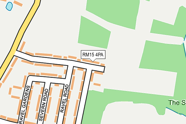 RM15 4PA map - OS OpenMap – Local (Ordnance Survey)