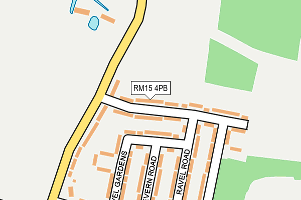RM15 4PB map - OS OpenMap – Local (Ordnance Survey)