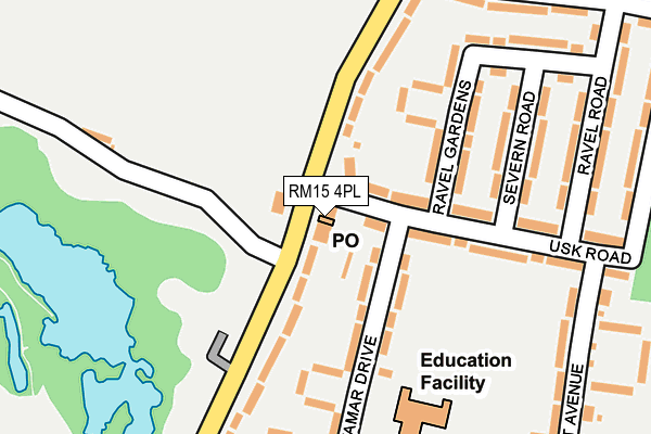 RM15 4PL map - OS OpenMap – Local (Ordnance Survey)