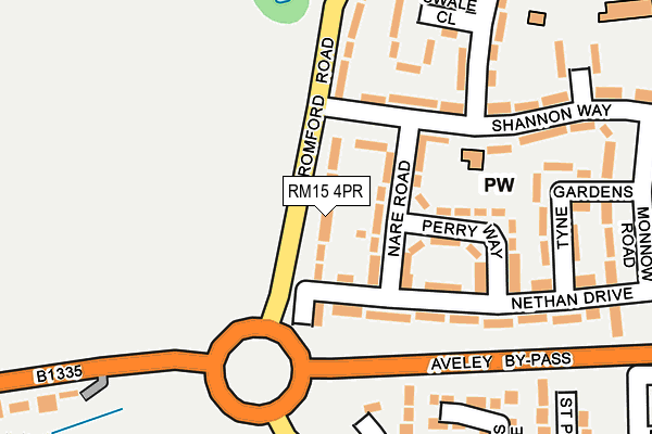 RM15 4PR map - OS OpenMap – Local (Ordnance Survey)