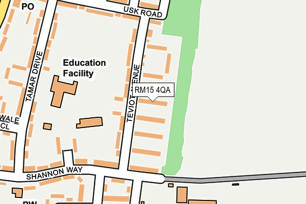 RM15 4QA map - OS OpenMap – Local (Ordnance Survey)