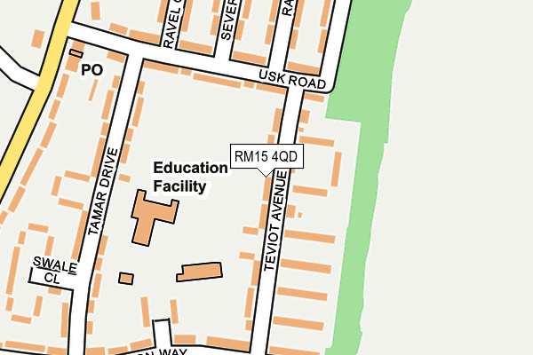 RM15 4QD map - OS OpenMap – Local (Ordnance Survey)