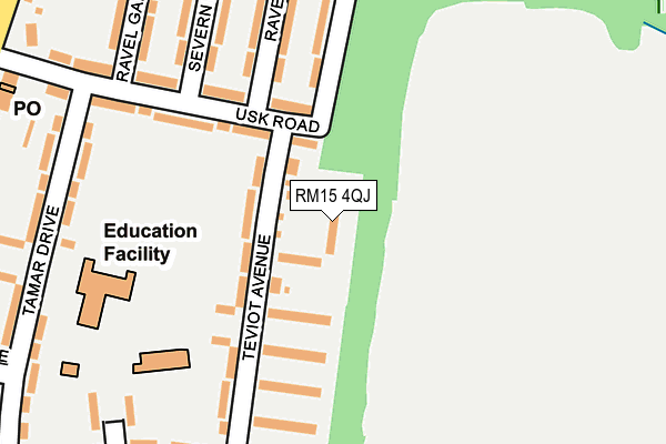 RM15 4QJ map - OS OpenMap – Local (Ordnance Survey)