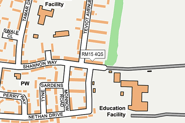 RM15 4QS map - OS OpenMap – Local (Ordnance Survey)