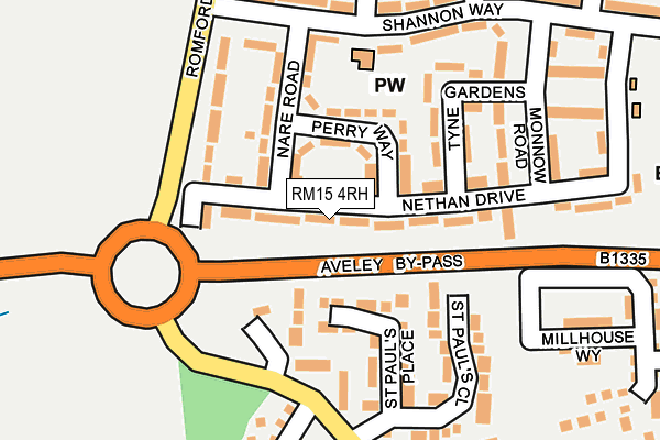 RM15 4RH map - OS OpenMap – Local (Ordnance Survey)