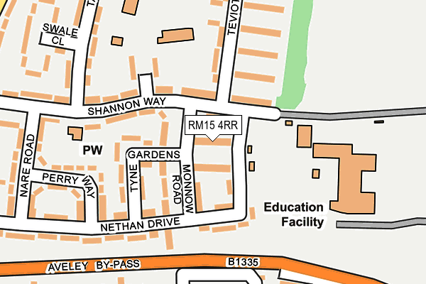 RM15 4RR map - OS OpenMap – Local (Ordnance Survey)