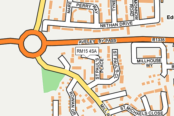 RM15 4SA map - OS OpenMap – Local (Ordnance Survey)