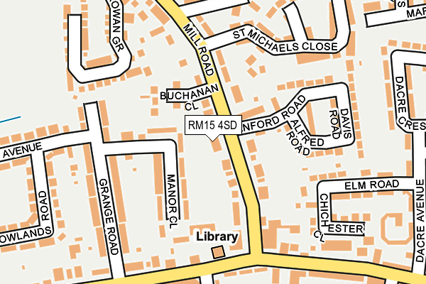 RM15 4SD map - OS OpenMap – Local (Ordnance Survey)