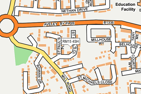 RM15 4SH map - OS OpenMap – Local (Ordnance Survey)