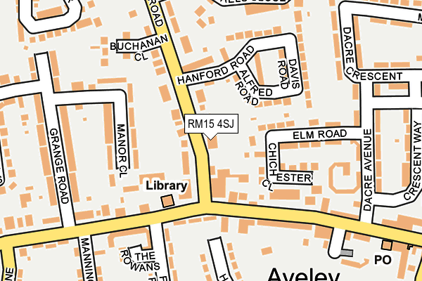 RM15 4SJ map - OS OpenMap – Local (Ordnance Survey)