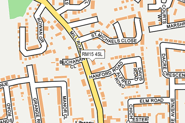RM15 4SL map - OS OpenMap – Local (Ordnance Survey)