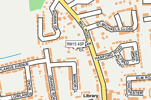 RM15 4SP map - OS OpenMap – Local (Ordnance Survey)