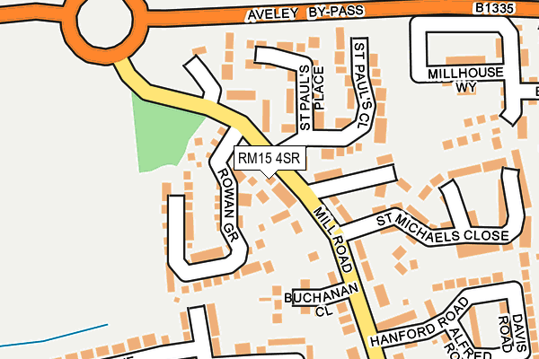 RM15 4SR map - OS OpenMap – Local (Ordnance Survey)