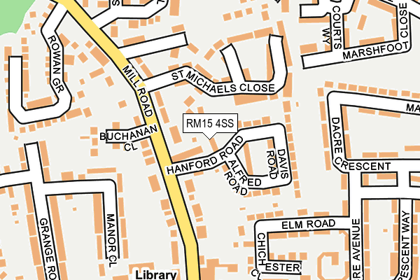 RM15 4SS map - OS OpenMap – Local (Ordnance Survey)