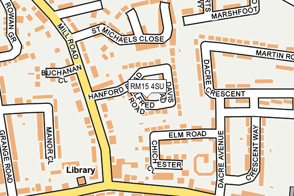 RM15 4SU map - OS OpenMap – Local (Ordnance Survey)