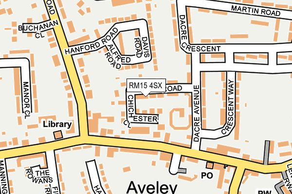 RM15 4SX map - OS OpenMap – Local (Ordnance Survey)