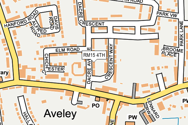 RM15 4TH map - OS OpenMap – Local (Ordnance Survey)