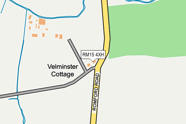 RM15 4XH map - OS OpenMap – Local (Ordnance Survey)