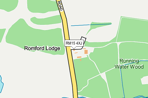 RM15 4XJ map - OS OpenMap – Local (Ordnance Survey)