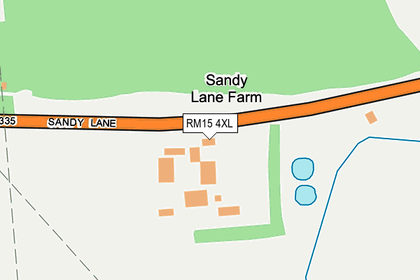 RM15 4XL map - OS OpenMap – Local (Ordnance Survey)