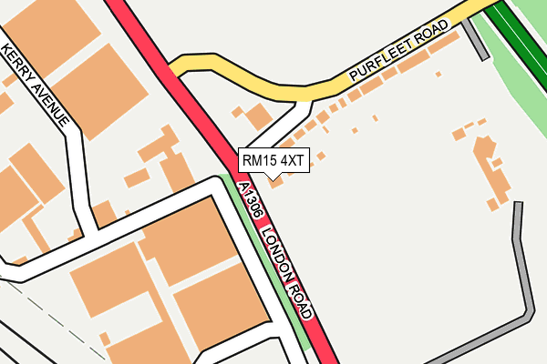 RM15 4XT map - OS OpenMap – Local (Ordnance Survey)