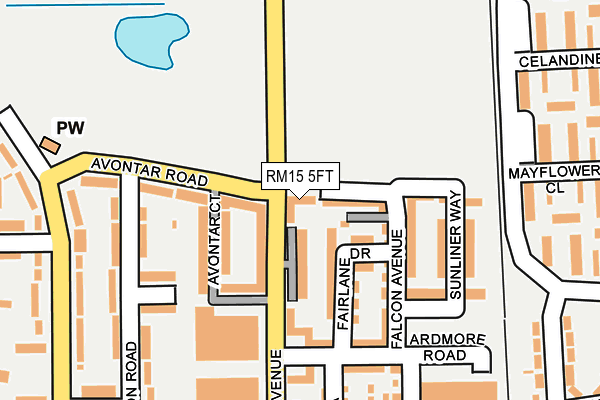 RM15 5FT map - OS OpenMap – Local (Ordnance Survey)