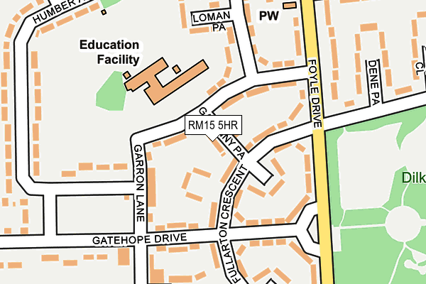 RM15 5HR map - OS OpenMap – Local (Ordnance Survey)