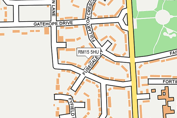 RM15 5HU map - OS OpenMap – Local (Ordnance Survey)