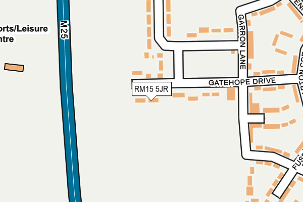 RM15 5JR map - OS OpenMap – Local (Ordnance Survey)