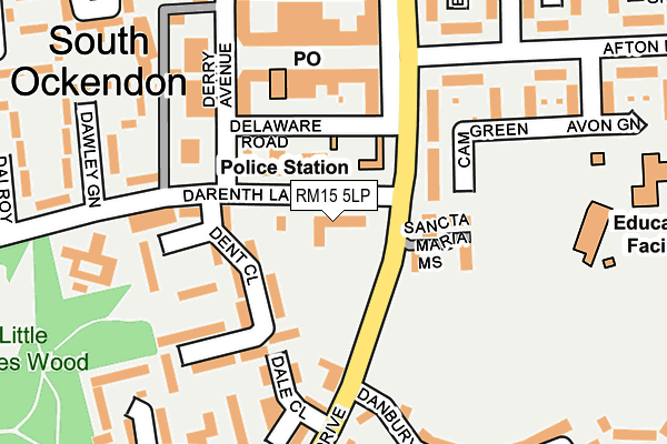 RM15 5LP map - OS OpenMap – Local (Ordnance Survey)