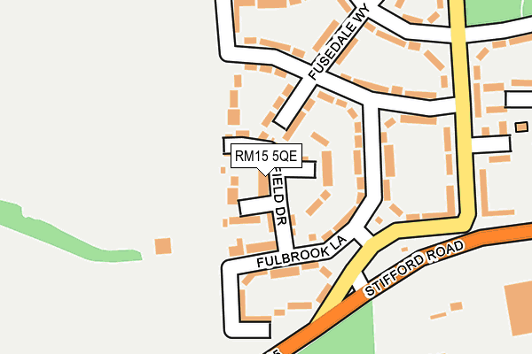 RM15 5QE map - OS OpenMap – Local (Ordnance Survey)