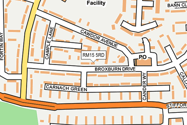 RM15 5RD map - OS OpenMap – Local (Ordnance Survey)