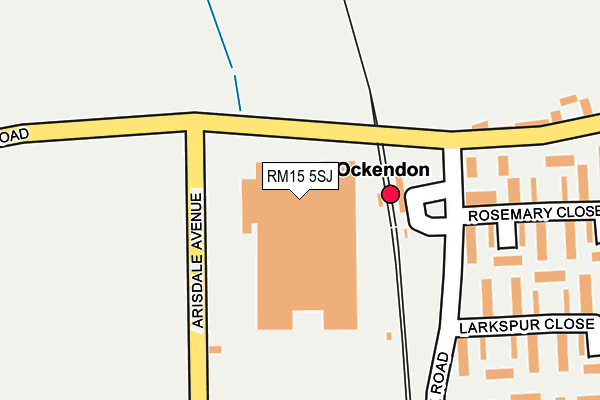 RM15 5SJ map - OS OpenMap – Local (Ordnance Survey)