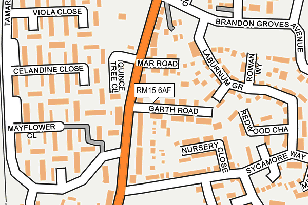 RM15 6AF map - OS OpenMap – Local (Ordnance Survey)
