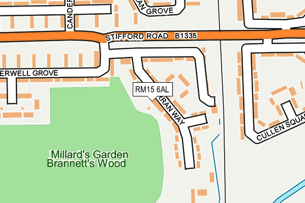 RM15 6AL map - OS OpenMap – Local (Ordnance Survey)