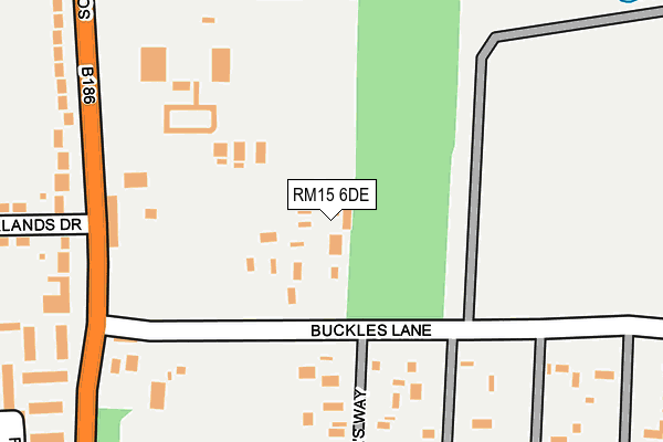 RM15 6DE map - OS OpenMap – Local (Ordnance Survey)