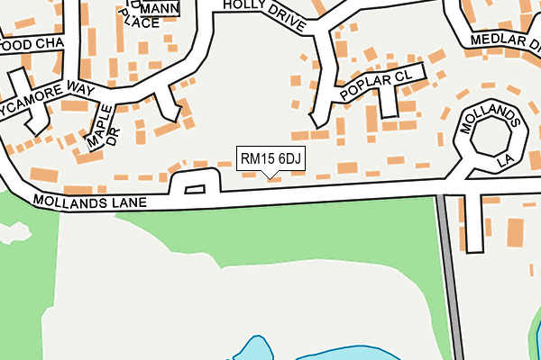 RM15 6DJ map - OS OpenMap – Local (Ordnance Survey)