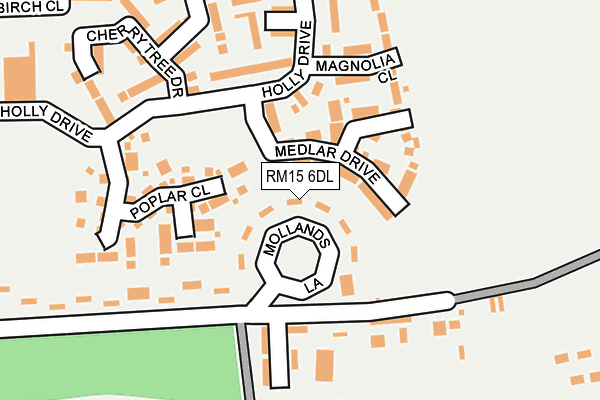 RM15 6DL map - OS OpenMap – Local (Ordnance Survey)