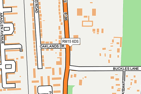 RM15 6DS map - OS OpenMap – Local (Ordnance Survey)