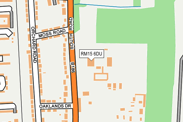 RM15 6DU map - OS OpenMap – Local (Ordnance Survey)