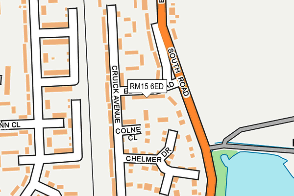 RM15 6ED map - OS OpenMap – Local (Ordnance Survey)