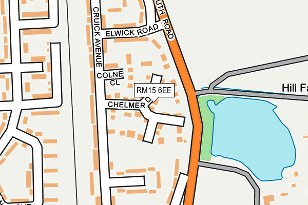 RM15 6EE map - OS OpenMap – Local (Ordnance Survey)