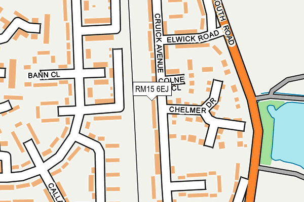RM15 6EJ map - OS OpenMap – Local (Ordnance Survey)