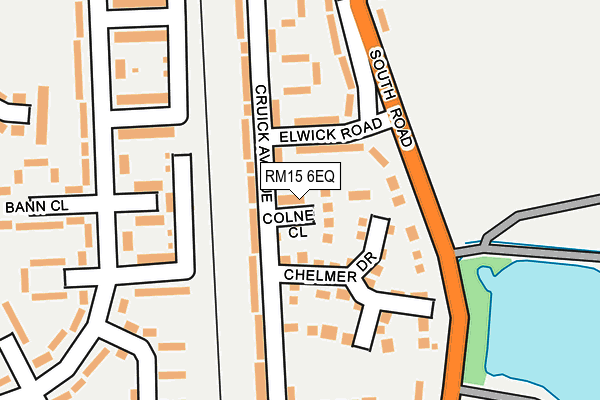 RM15 6EQ map - OS OpenMap – Local (Ordnance Survey)