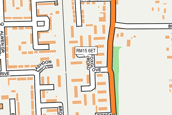 RM15 6ET map - OS OpenMap – Local (Ordnance Survey)